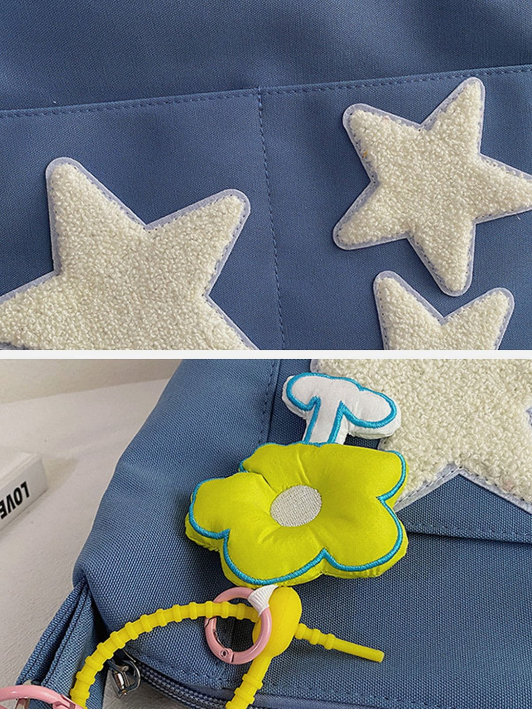 TALISHKO - Towel Embroidery Star Shoulder Bag - streetwear fashion, outfit ideas - talishko.com