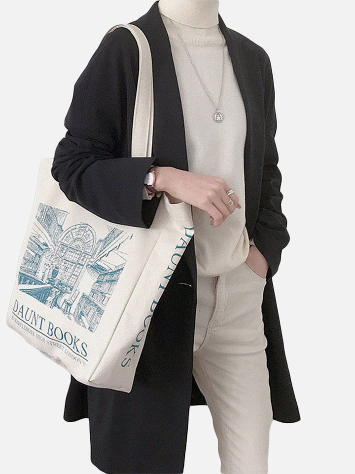 TALISHKO - Vintage Print Canvas Bag - streetwear fashion, outfit ideas - talishko.com