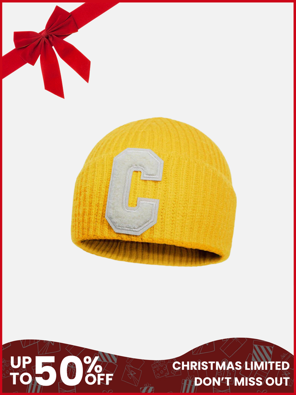 TALISHKO - Warm Curled "C" Letter Knitted Hat