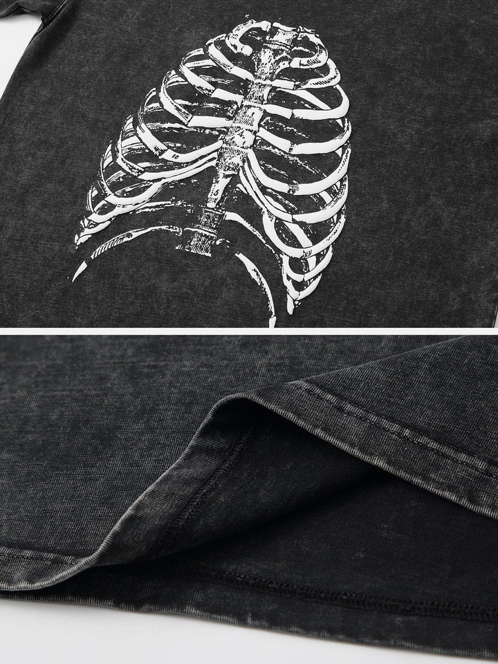 TALISHKO - Washed Body Skeleton Print Tee - streetwear fashion, outfit ideas - talishko.com