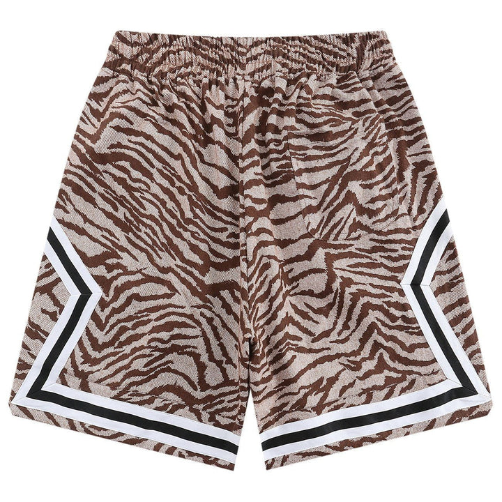 TALISHKO - Zebra Alphabet Embroidery Shorts - streetwear fashion, outfit ideas - talishko.com