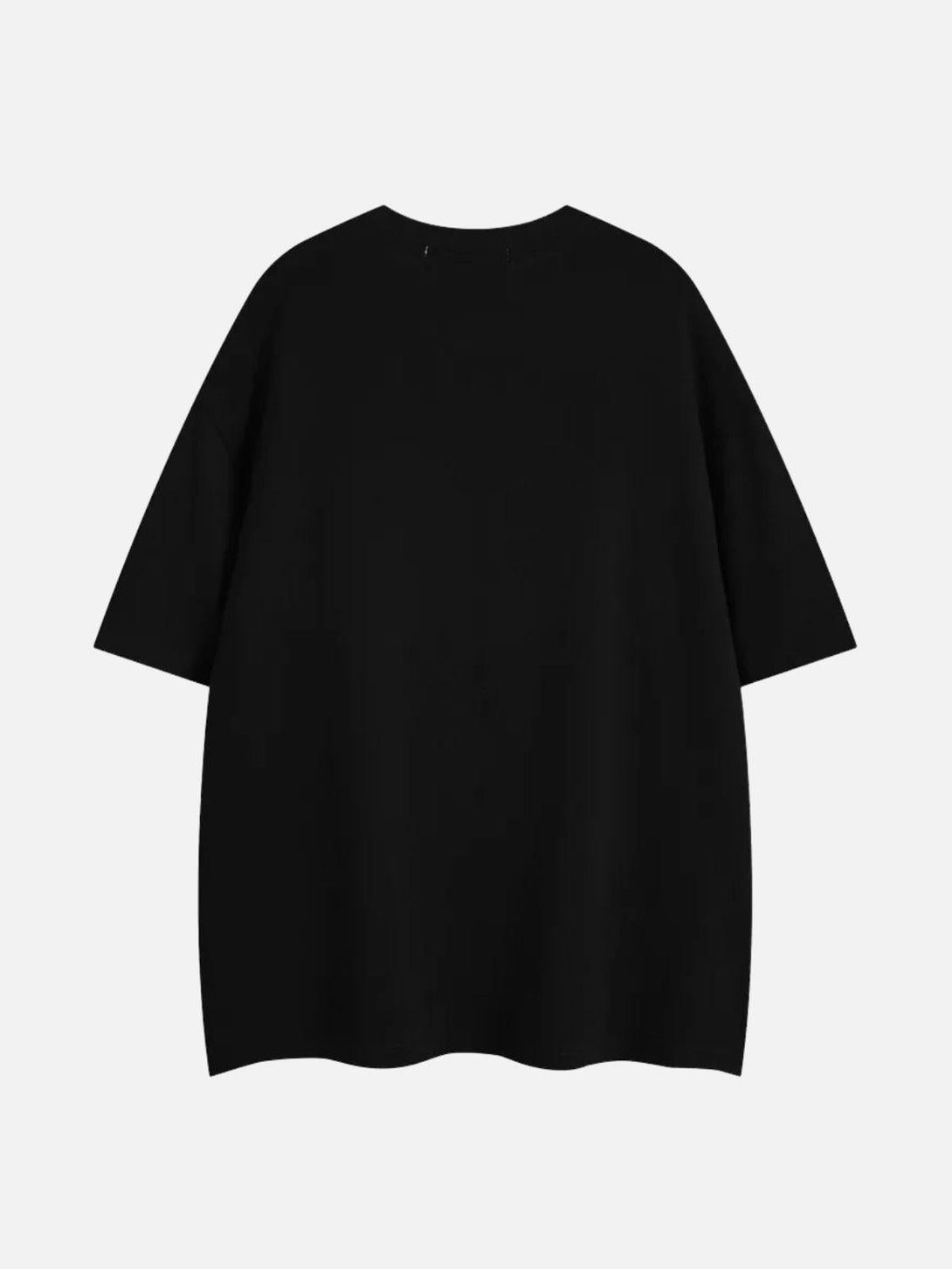 Back view of the black Alien Encounter Tee by TALISHKO, showcasing a relaxed fit.