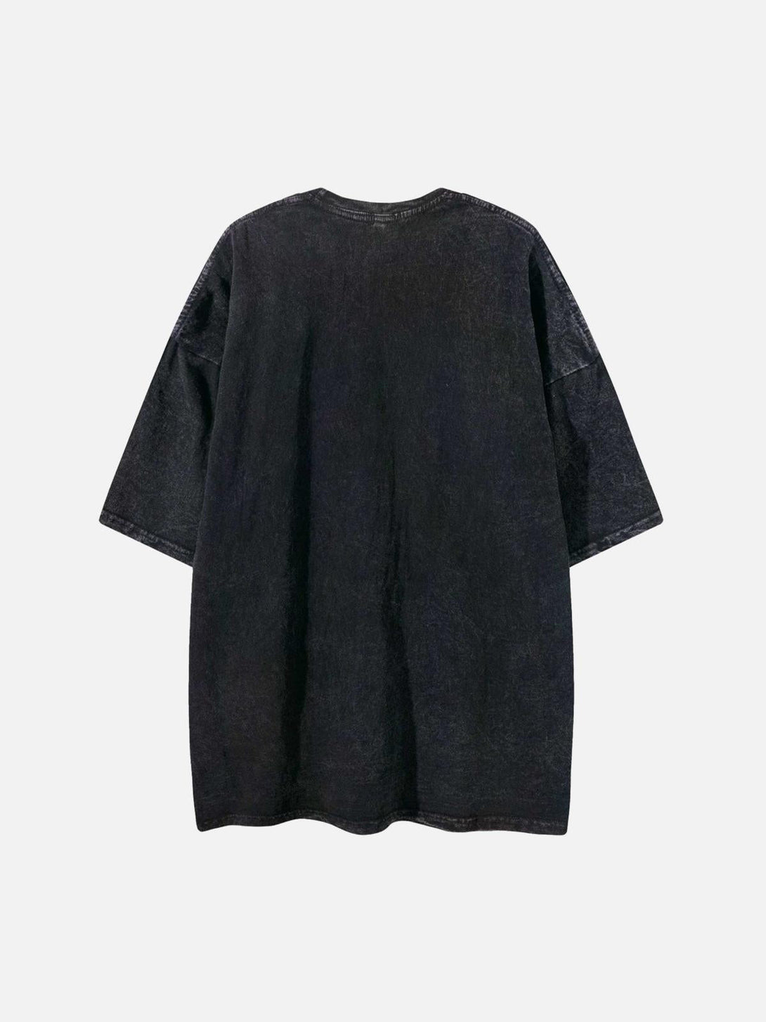 Back view of TALISHKO's abstract print T-shirt, showcasing a relaxed fit for warm days.