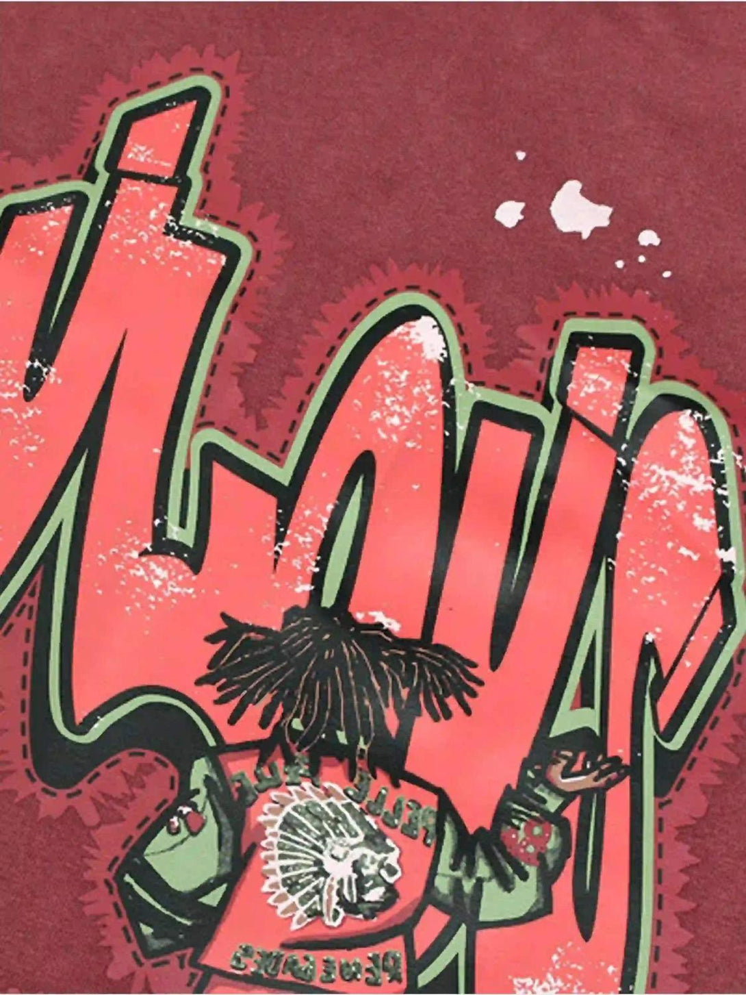 Bold graffiti design on TALISHKO hoodie, highlighting vibrant style and intricate artwork.