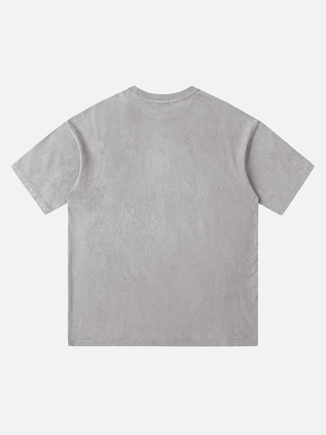 Back view of a gray T-shirt by TALISHKO, showcasing a relaxed fit for creative, casual looks.