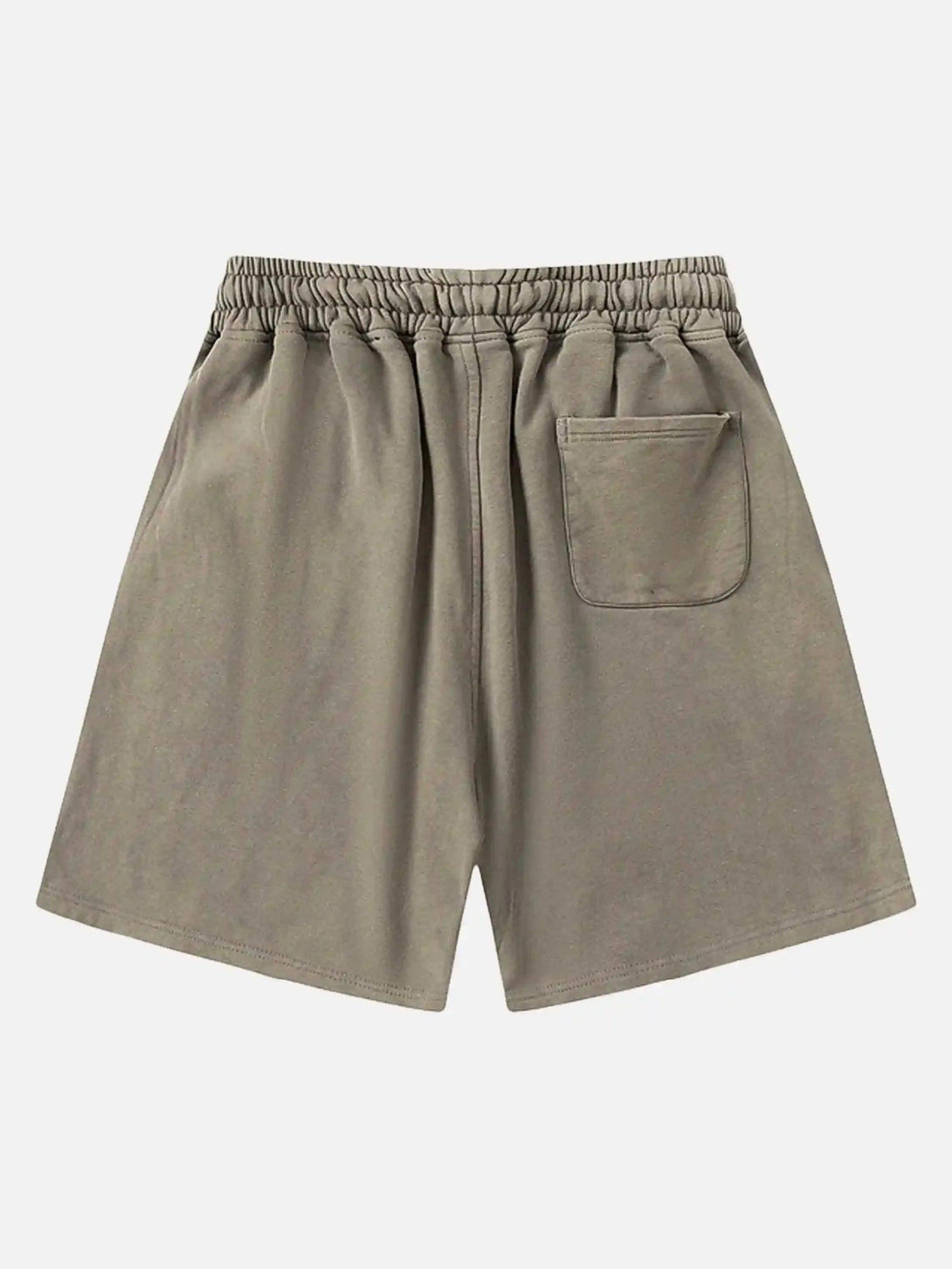 Back view of TALISHKO shorts in a neutral tone, featuring a stylish pocket detail.