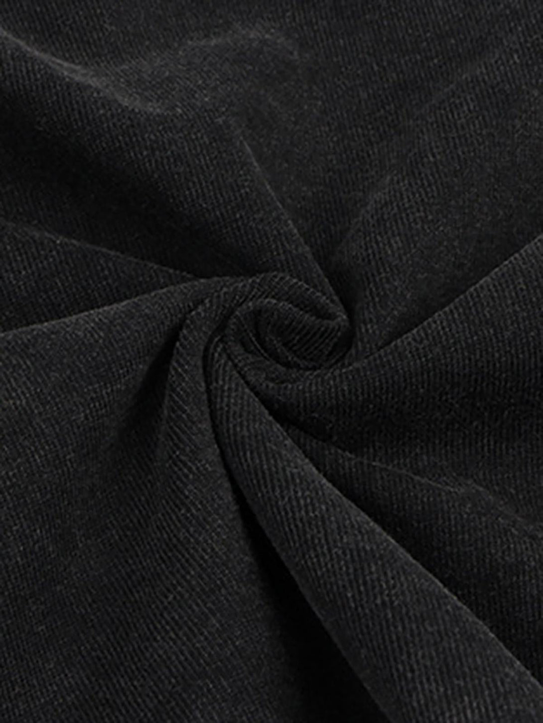 Texture and pattern showcased in black TALISHKO street-style T-shirt fabric.