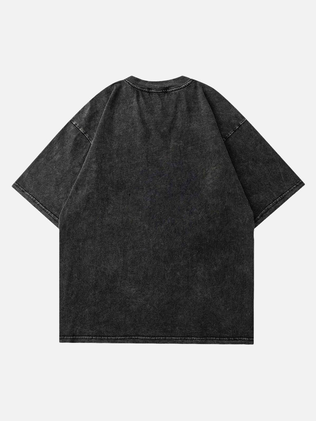 Back view of a vintage-inspired black hip-hop T-shirt by TALISHKO for a relaxed vibe.