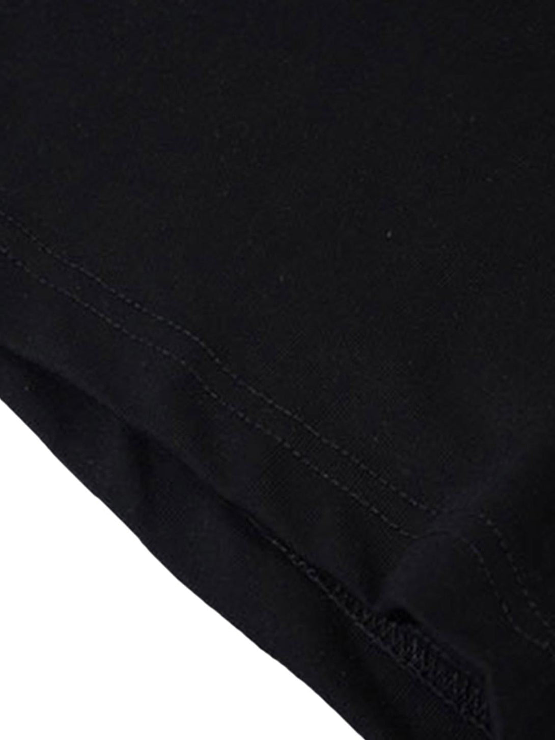 Detailed fabric and stitching of a black American Vintage T-shirt by TALISHKO.