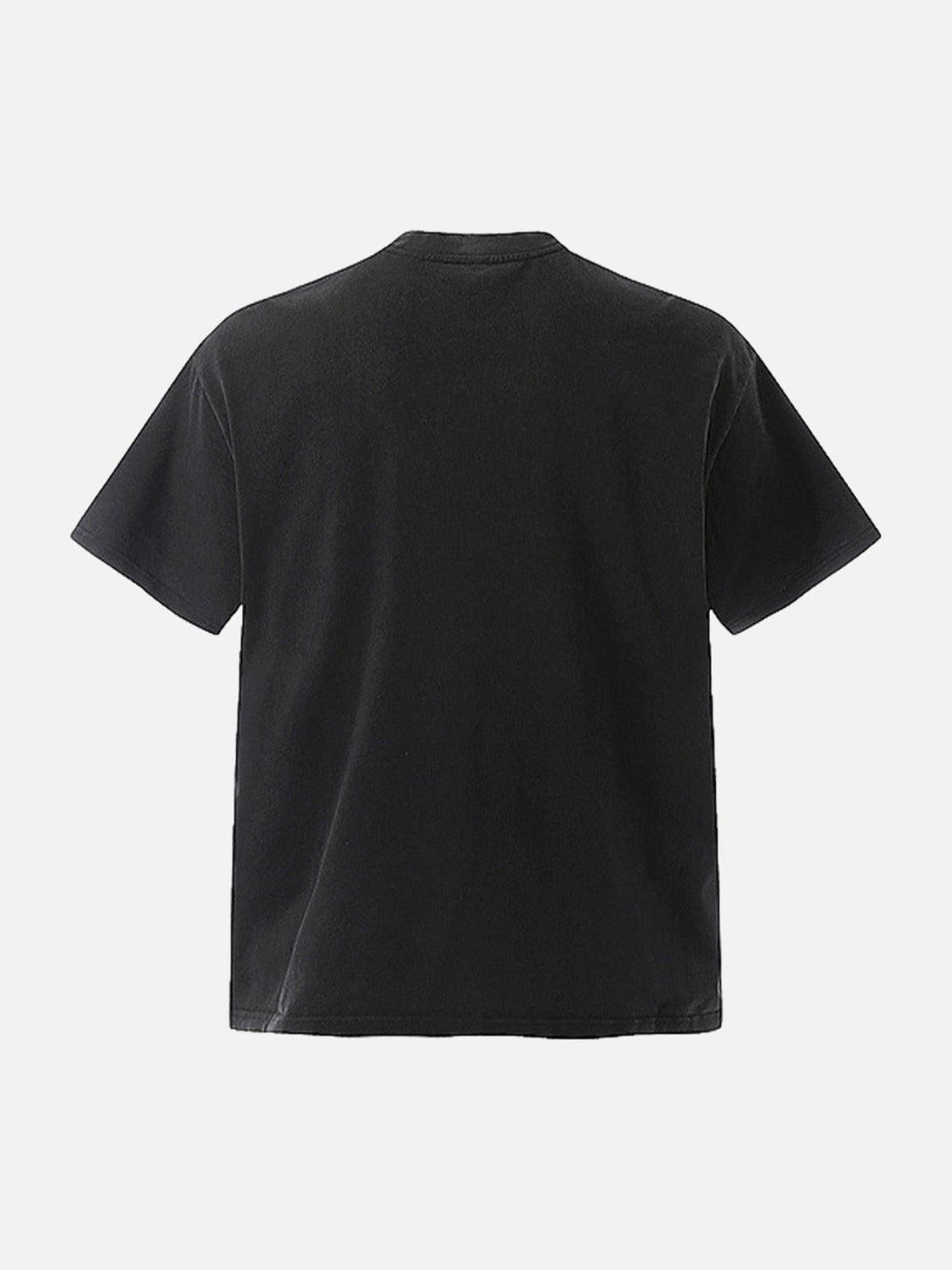 Back view of black TALISHKO short sleeve T-shirt, showcasing a classic silhouette.