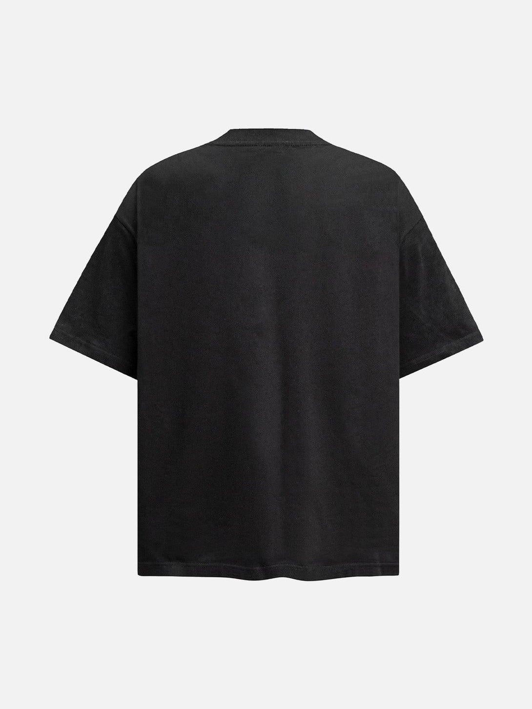 Back view of black "BEFEARLESS" slogan T-shirt by TALISHKO, showcasing casual style.