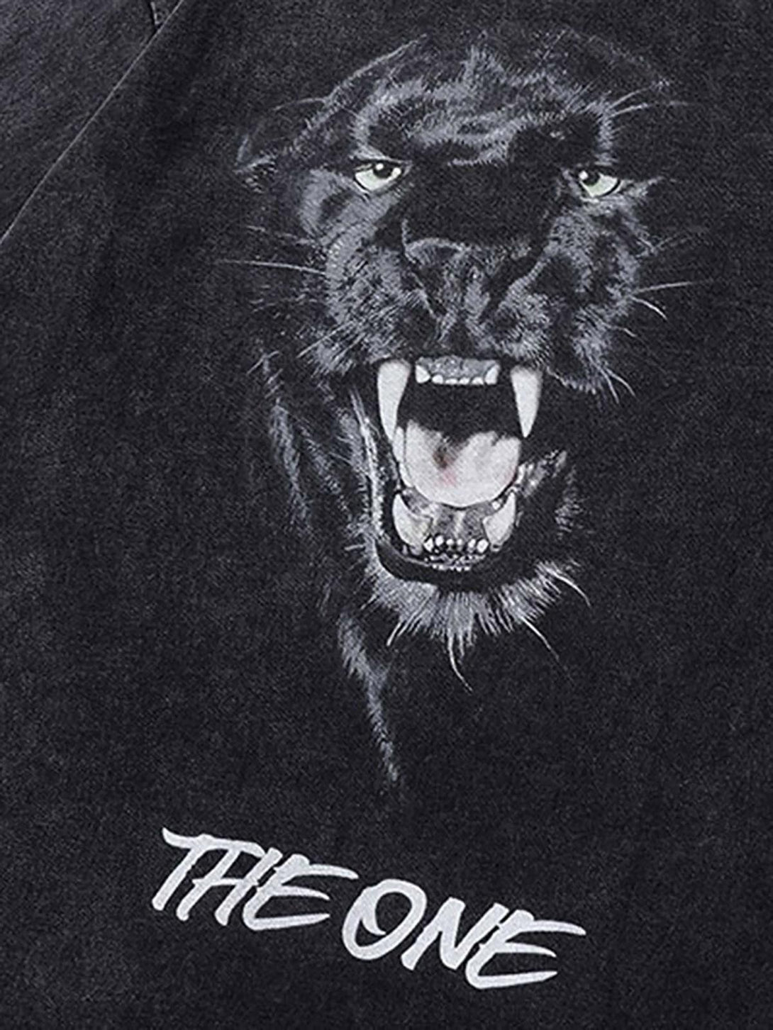 A TALISHKO T-shirt features a striking panther design, perfect for adding a fierce style statement.