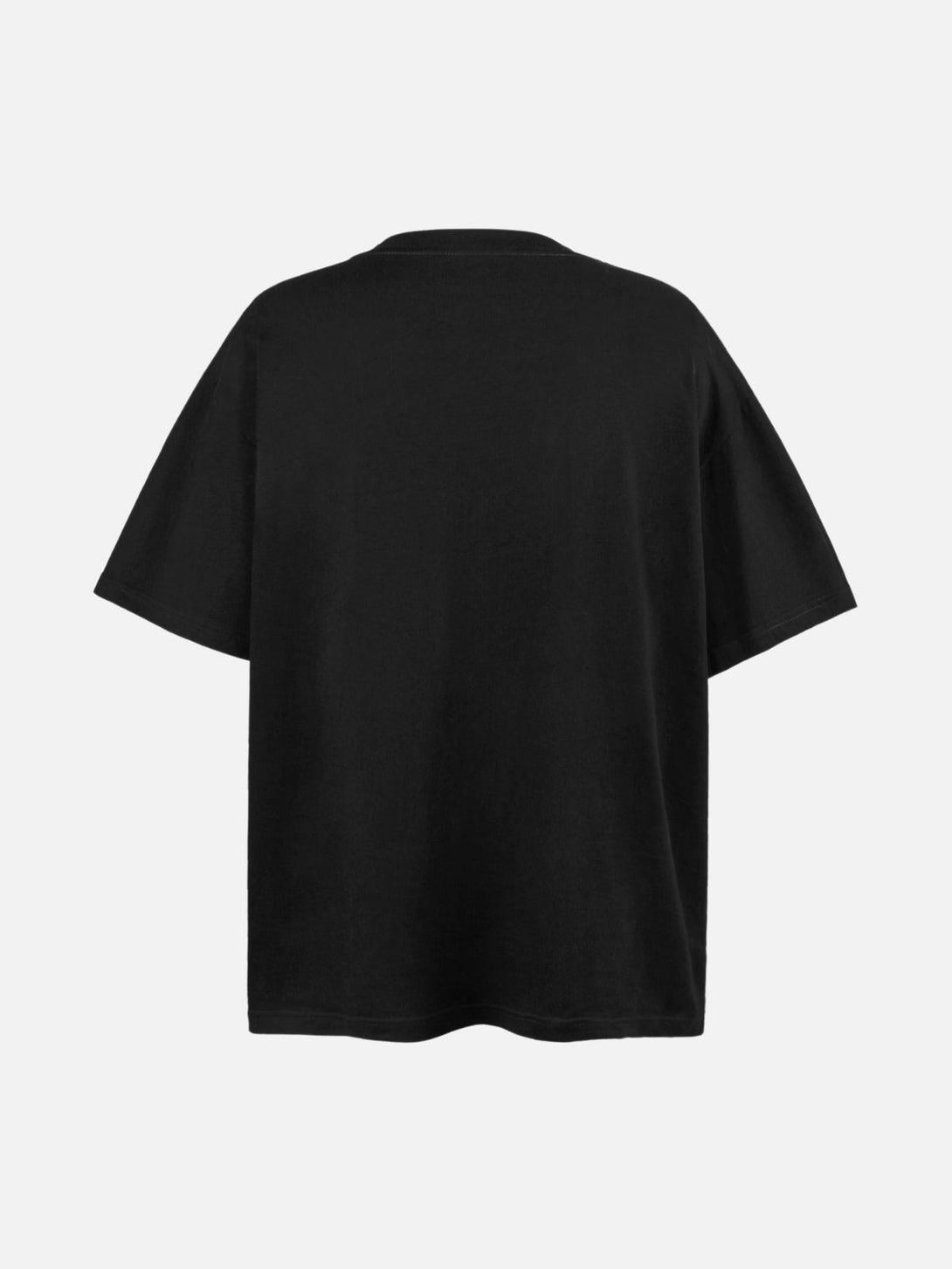 Back view of TALISHKO's black tee, showcasing its relaxed fit and minimalist style.
