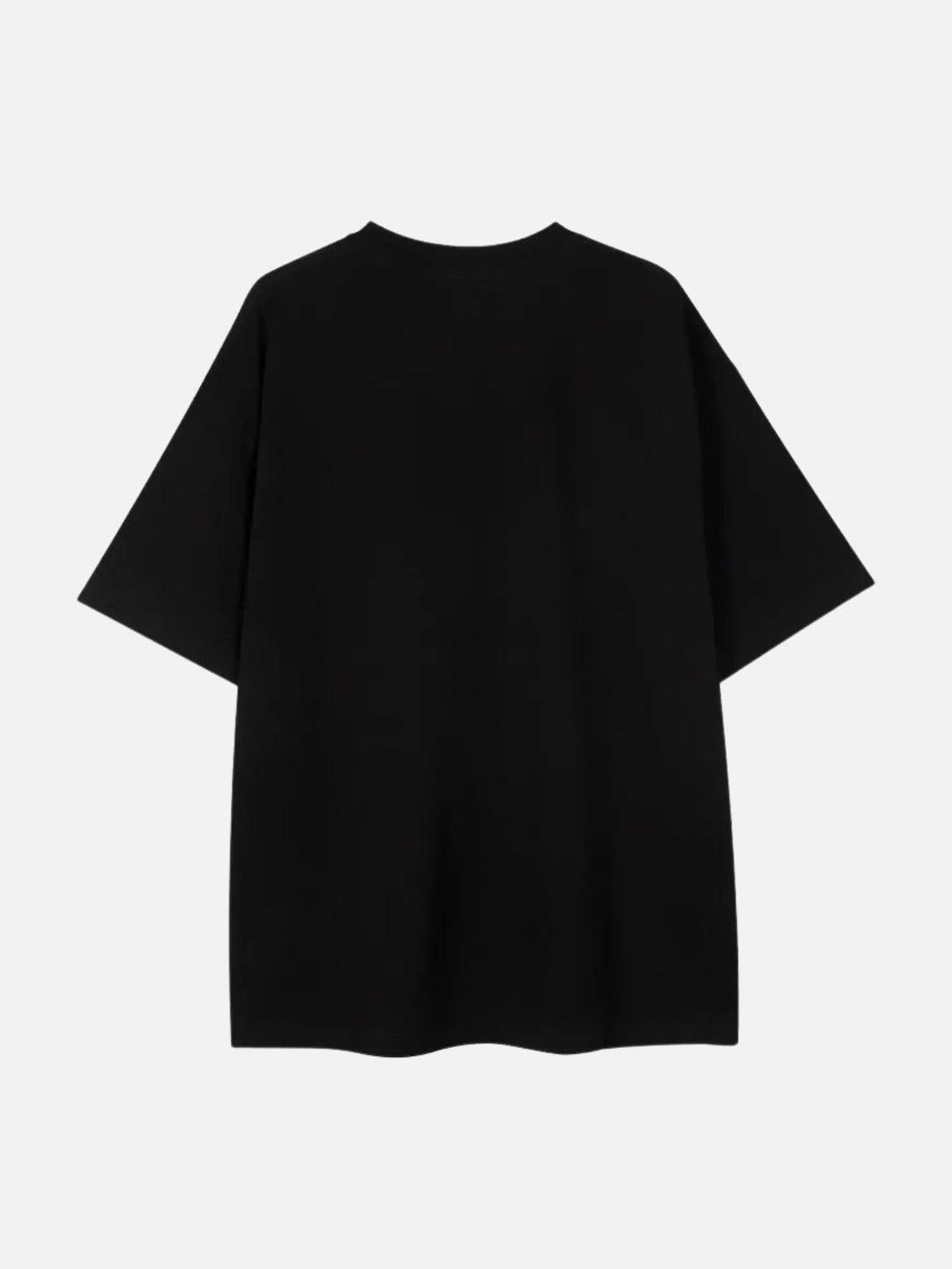 Back view of a black TALISHKO tee, highlighting a simple and relaxed design for casual wear.