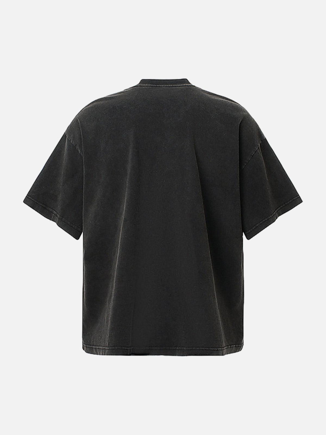 Back view of a black TALISHKO T-shirt with a relaxed fit, perfect for casual summer outfits.