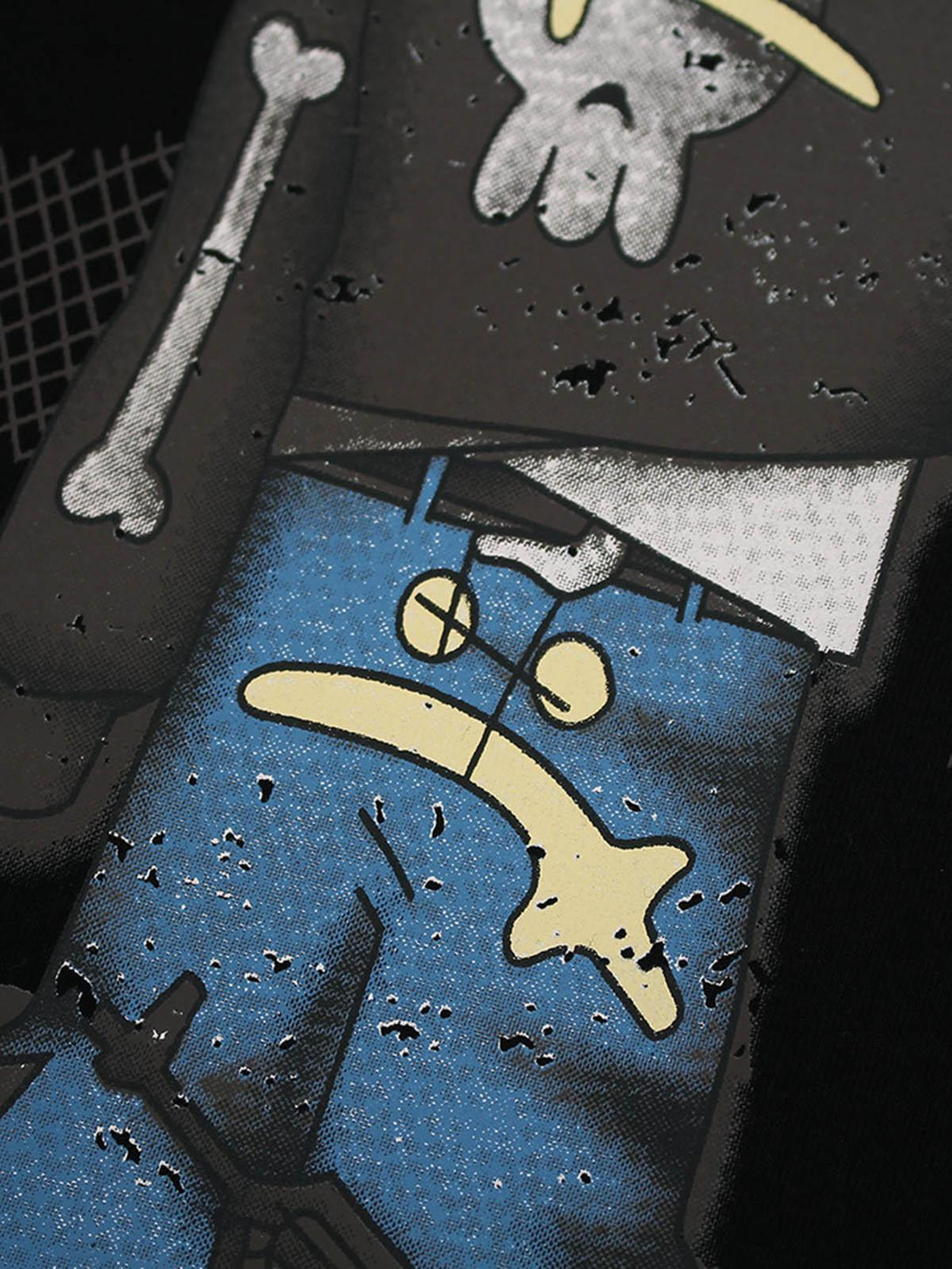 TALISHKO's graphic T-shirt features vibrant streetwear art, showcasing bold detail and texture.