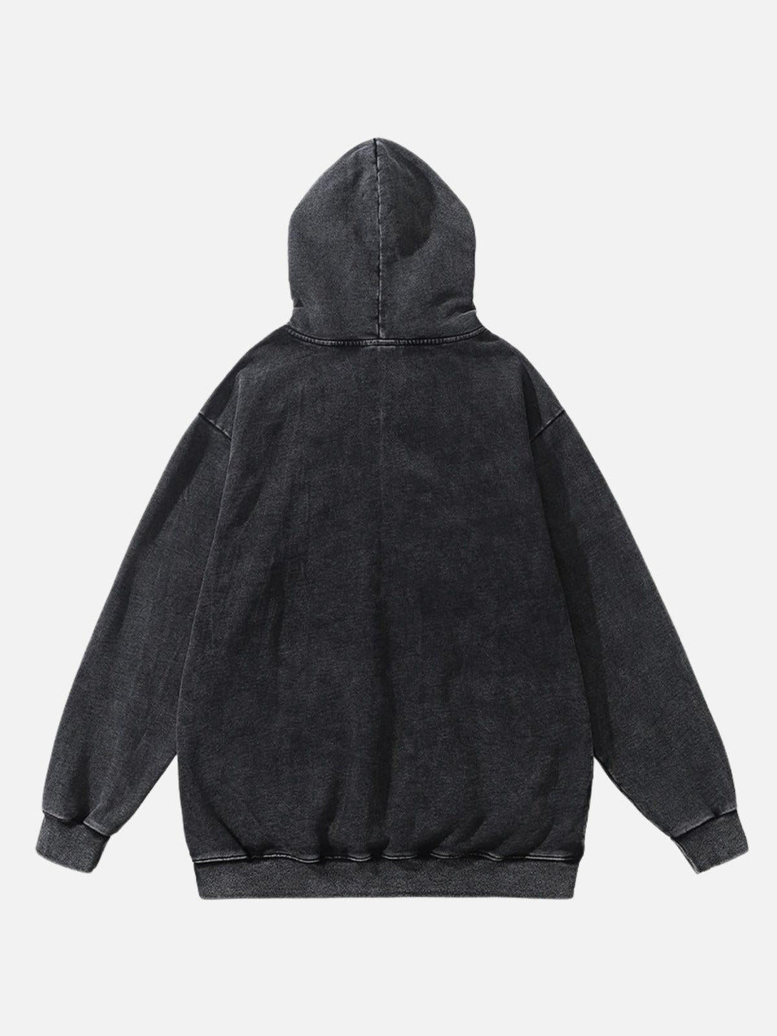 Back view of black hoodie with a cozy fit, designed by TALISHKO.