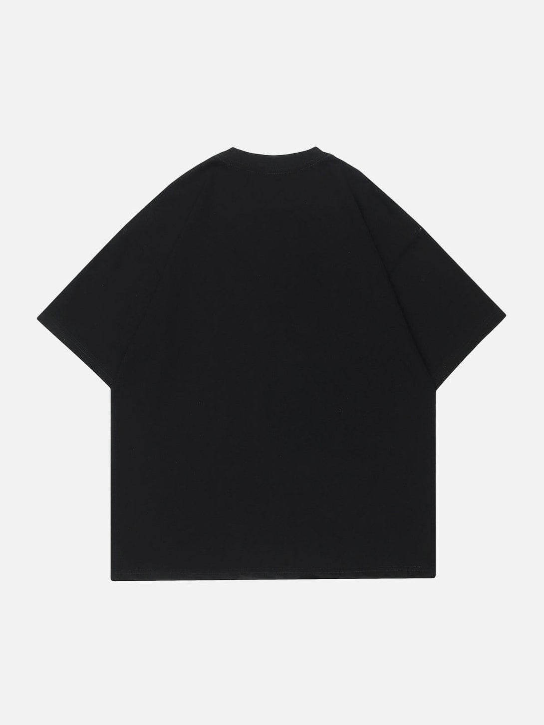 Back view of black tee by TALISHKO, showcasing a classic design perfect for warm weather.