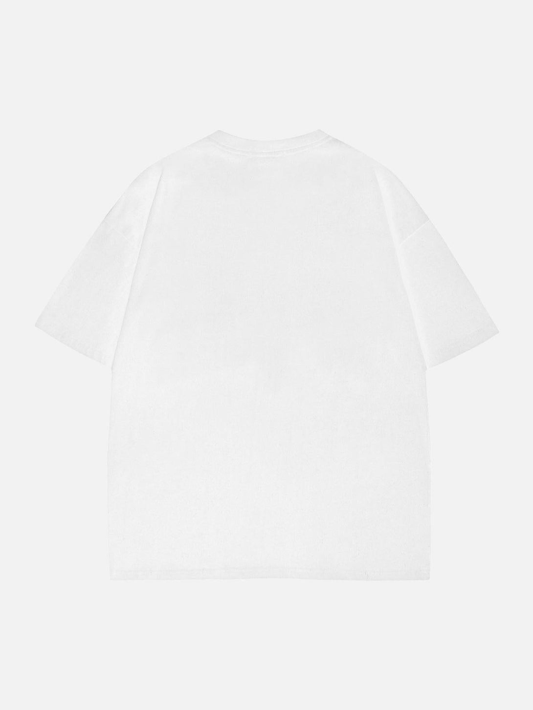 Back view of a white T-shirt by TALISHKO, highlighting a simple and versatile design.