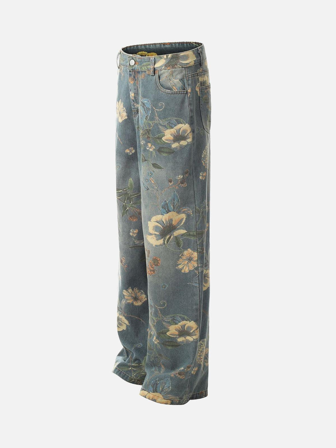 Floral carpenter pants by TALISHKO featuring a relaxed fit and vintage-inspired print.