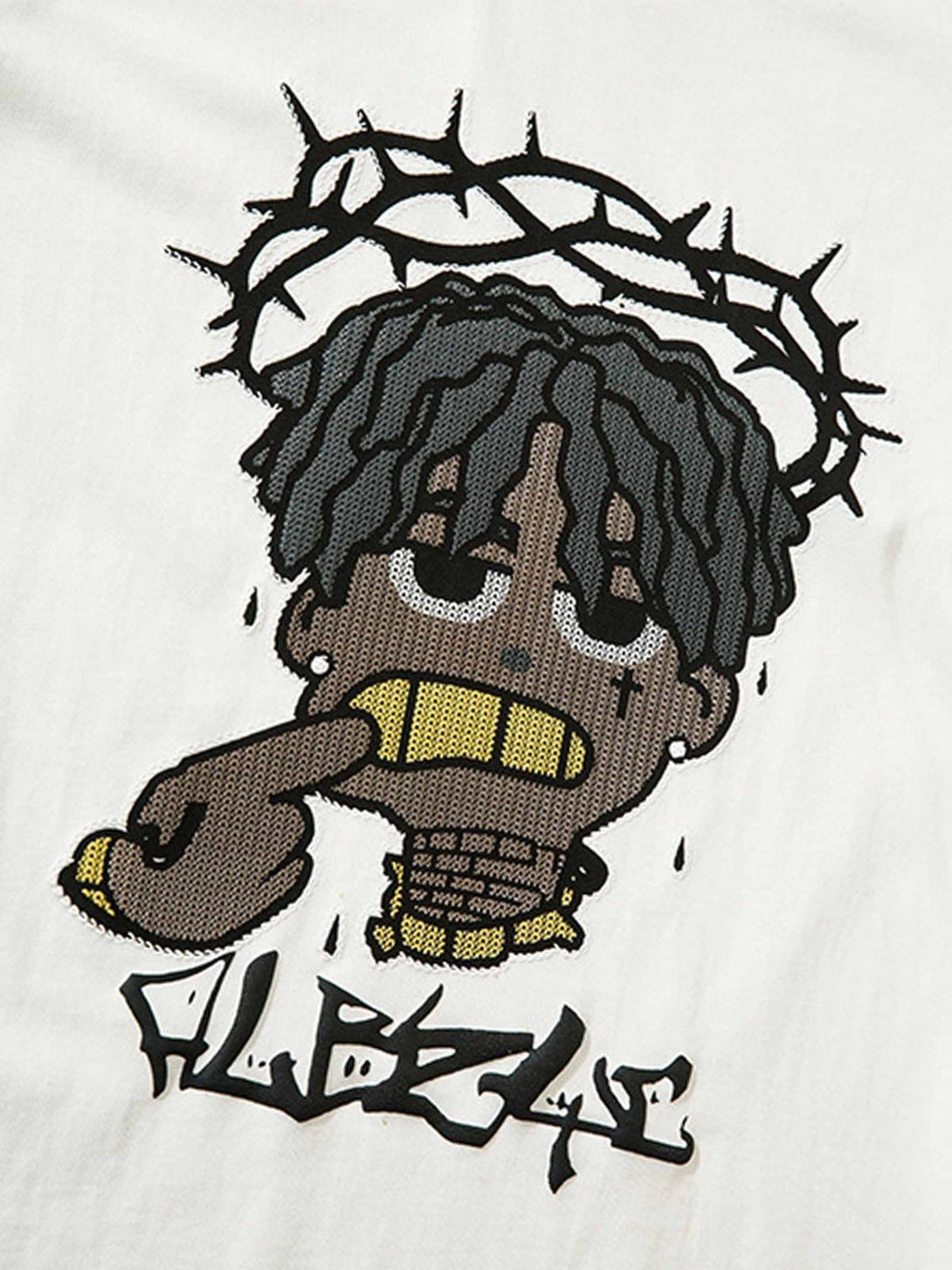 A creative cartoon design on a loose T-shirt by TALISHKO, capturing playful summer vibes.