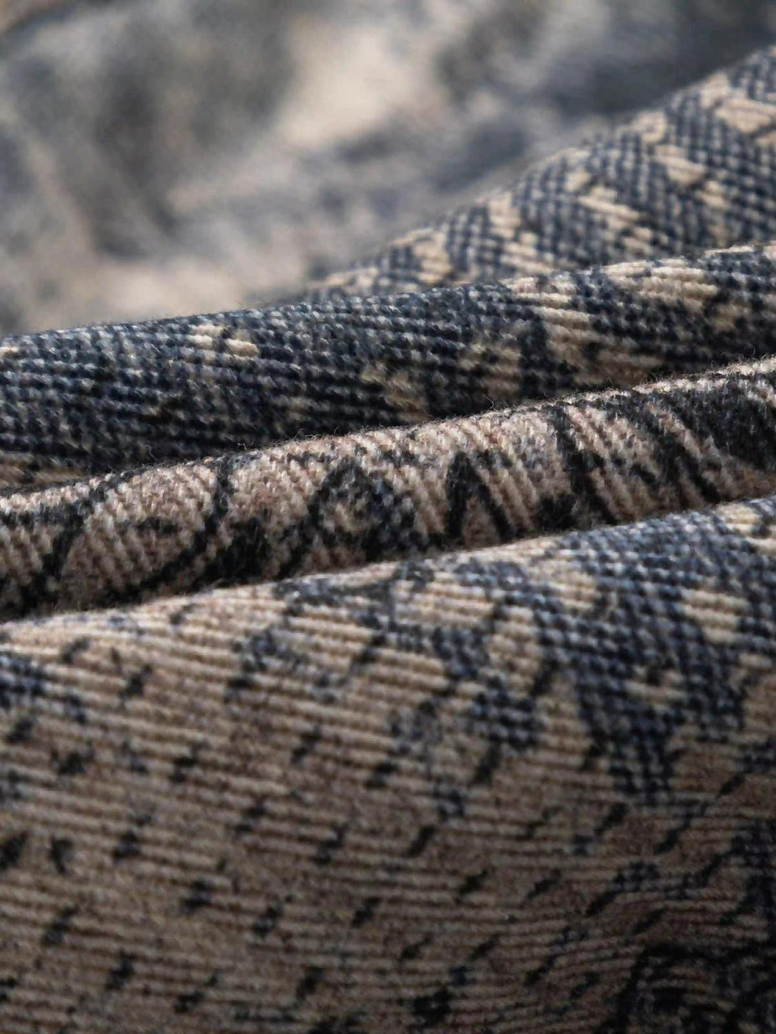 Texture and pattern showcased in TALISHKO's digitally printed imitation jeans fabric.