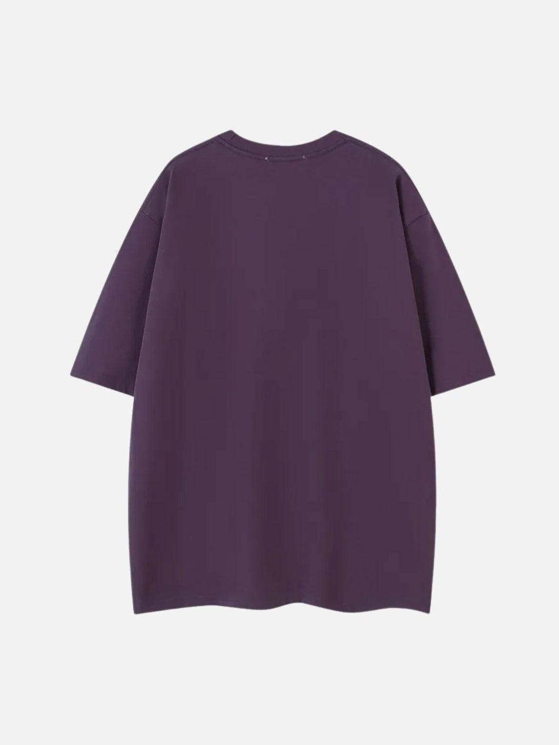 Back view of a purple tee by TALISHKO, showcasing a minimalist style.