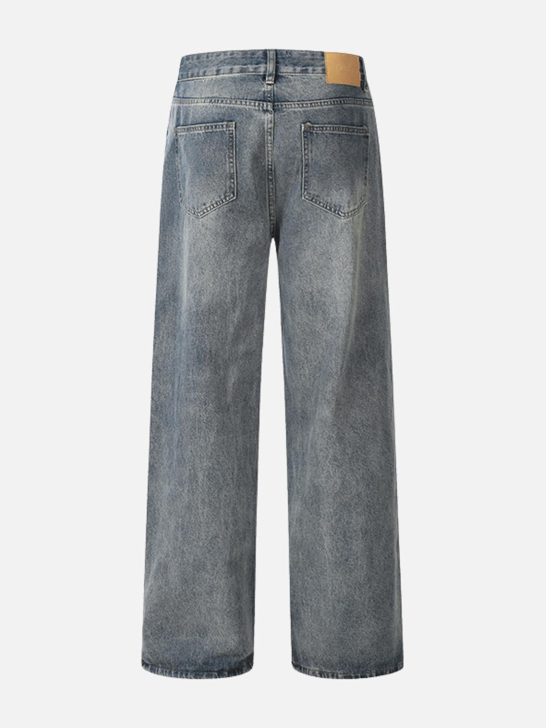 Back view of TALISHKO colorful graffiti jeans, highlighting the artistic denim design.