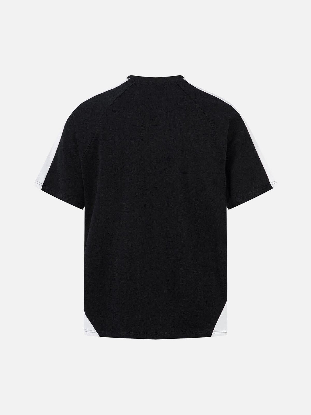 Back view of TALISHKO contrast color T-shirt, highlighting its sleek design and style.