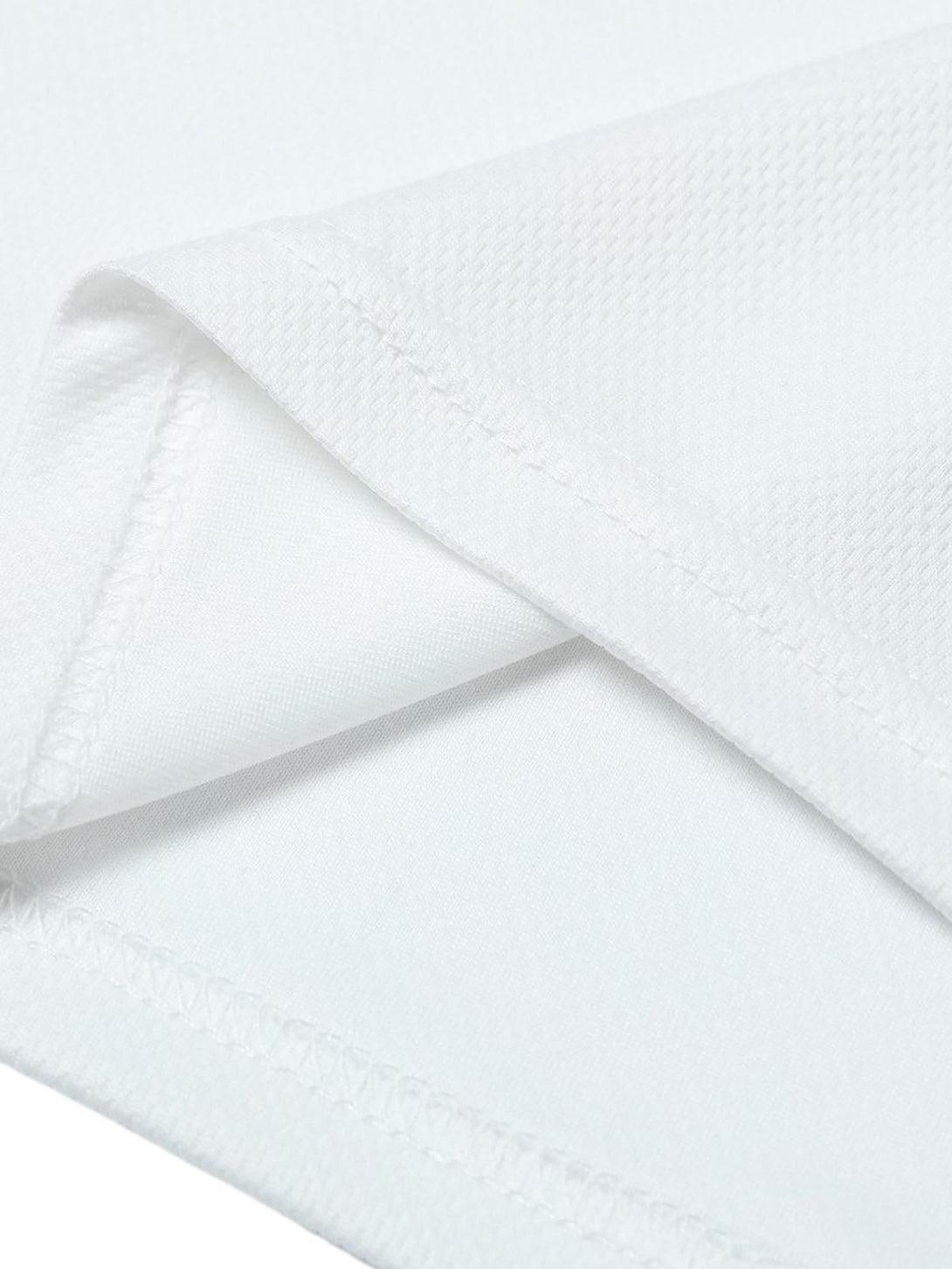 A detailed look at the TALISHKO jersey T-shirt's fabric and stitching, highlighting quality craftsmanship.