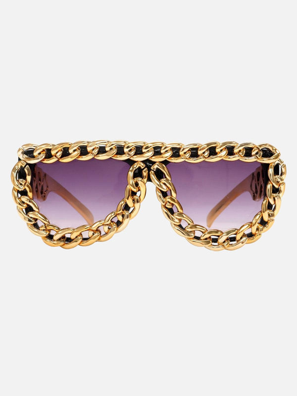 TALISHKO Street Square Frame Chain Sunglasses
