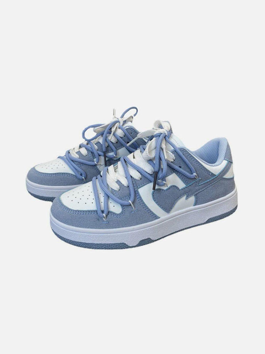 Stylish blue sneakers with heart detail by TALISHKO, front view, ideal for casual wear.