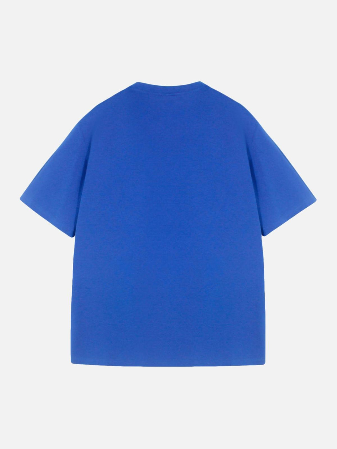 Back view of a blue Creative Alphabet T-Shirt by TALISHKO, showcasing a relaxed fit.