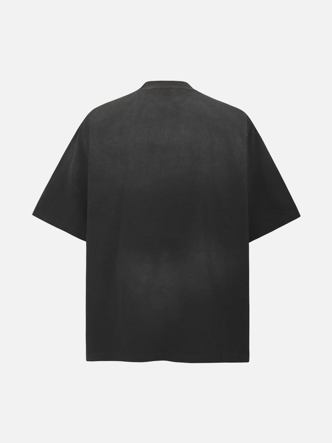 Back view of TALISHKO's black graphic T-shirt, featuring a relaxed fit for casual style.
