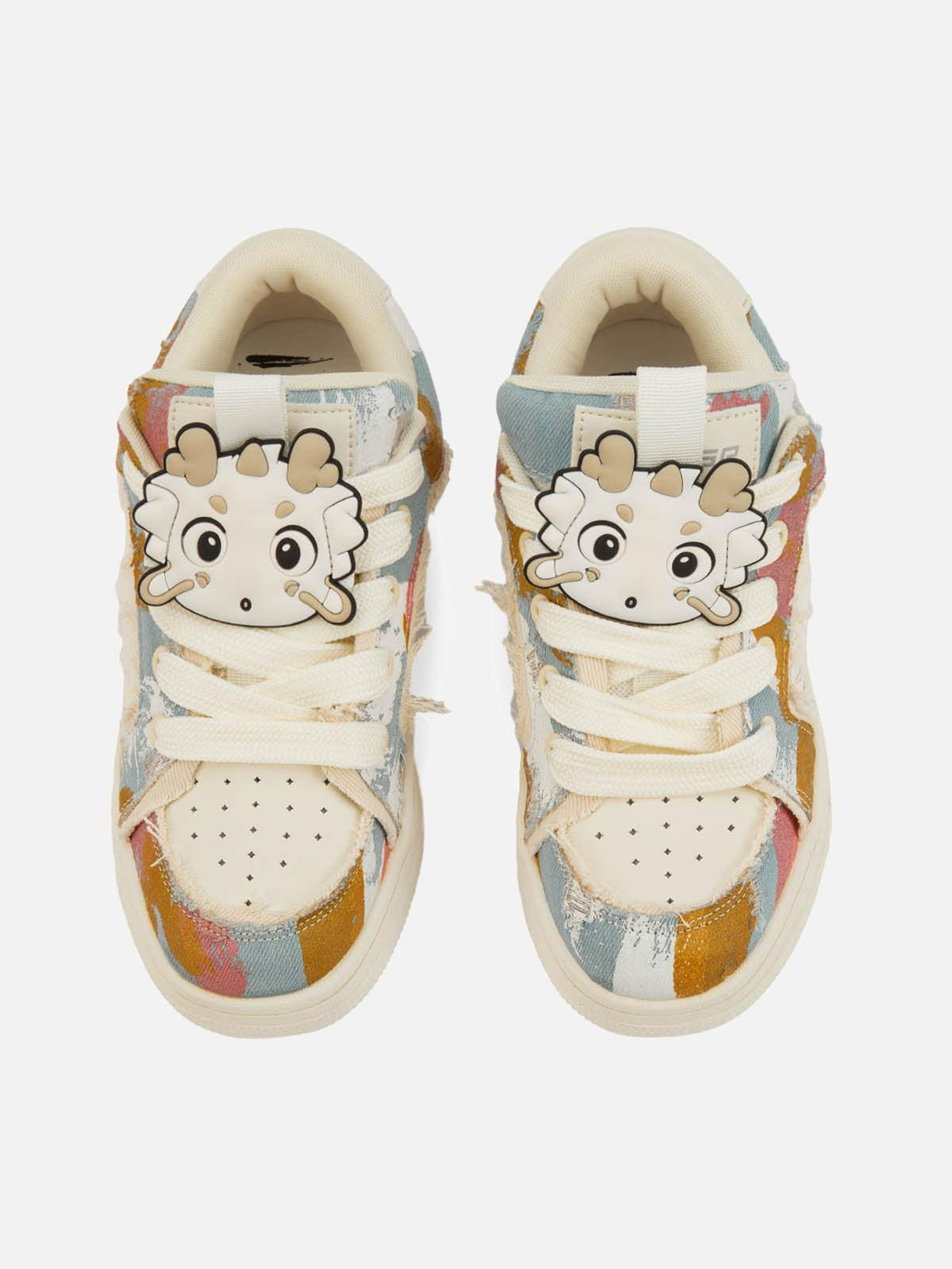 TALISHKO kids' sneakers with cute dragon accents and colorful tassels, ideal for playful outfits.