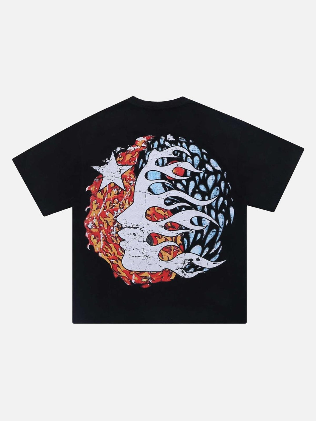 Back view of TALISHKO's Demon Skull Print T-Shirt, showcasing bold, artistic graphics.