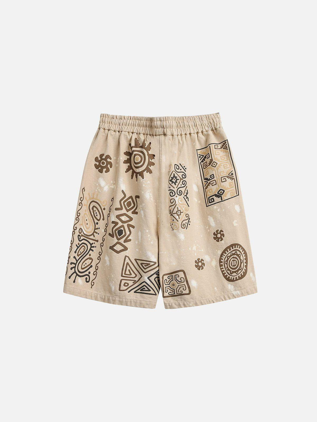 TALISHKO shorts with desert graffiti-inspired patterns, perfect for casual summer days.