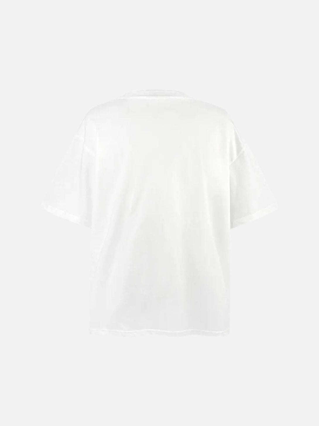 Back view of the TALISHKO white tee, highlighting its casual fit and versatile summer style.