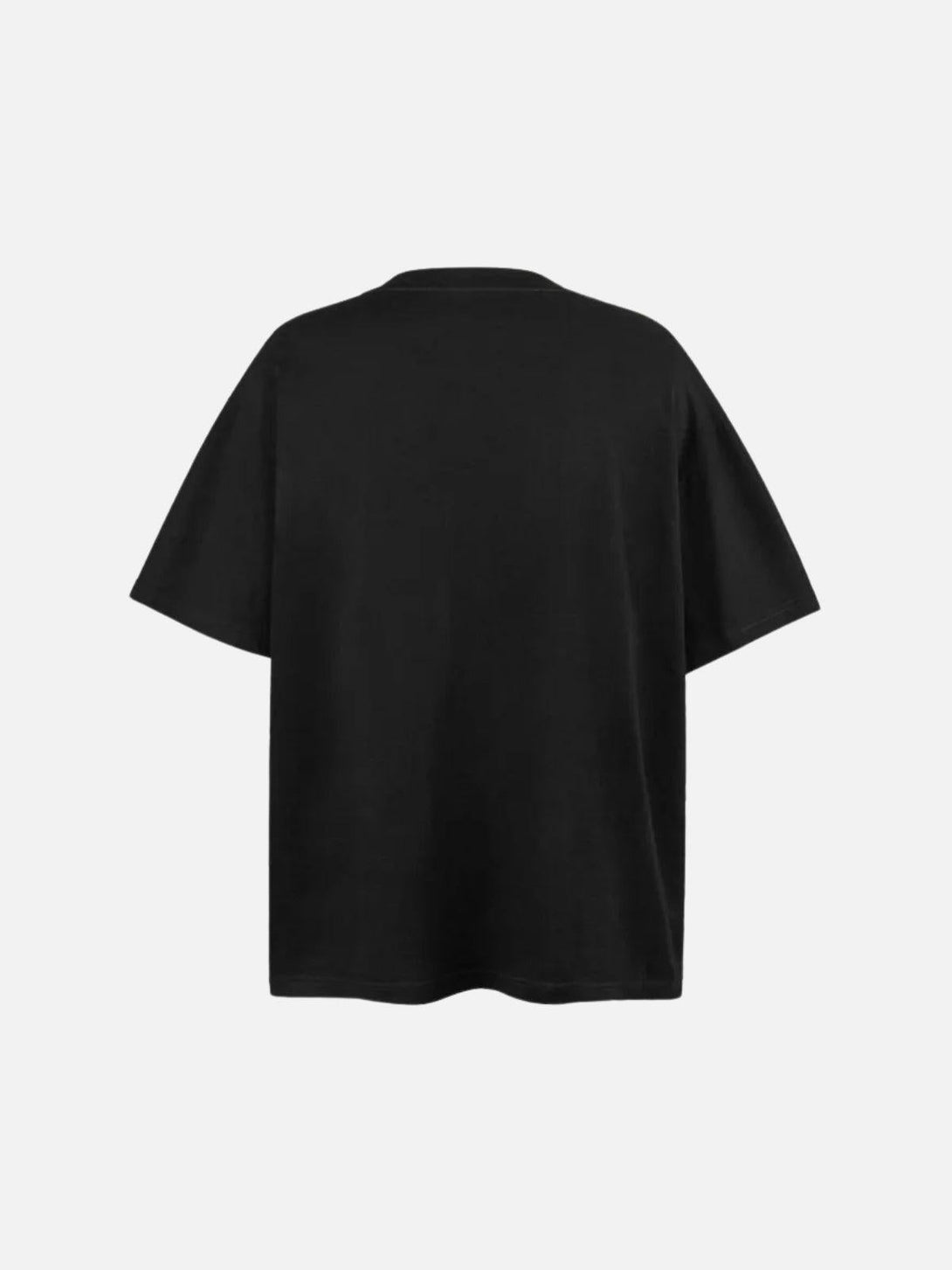 Back view of the TALISHKO black tee, showcasing a relaxed fit ideal for warm weather styling.