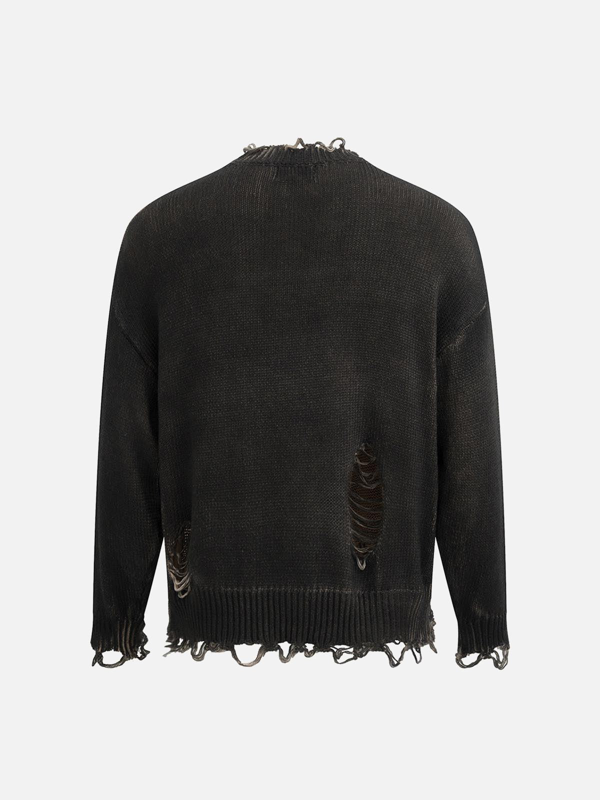 TALISHKO Distressed Ripped Two-Piece Oversized Pullover Sweater