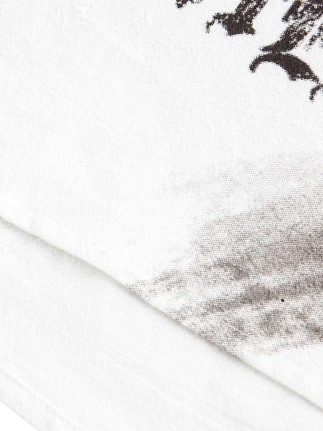 Zoomed-in view of TALISHKO short sleeve shirt fabric, highlighting intricate texture details.