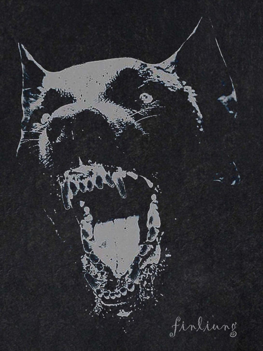 "Front view of TALISHKO t-shirt showcasing a striking Doberman design for a bold statement."