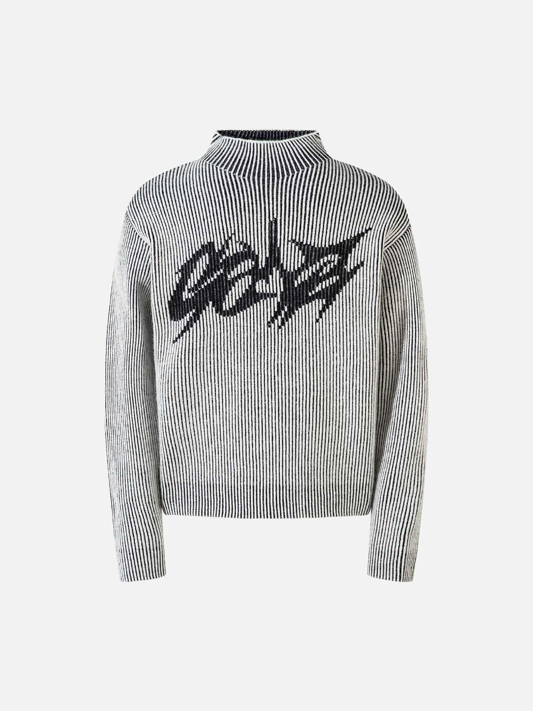 TALISHKO sweater with bold graphic design, showcasing a cozy and versatile knit style.