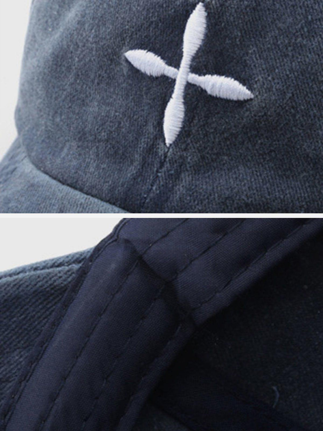 Intricate look at the embroidery on a TALISHKO baseball cap, highlighting detailed craftsmanship.