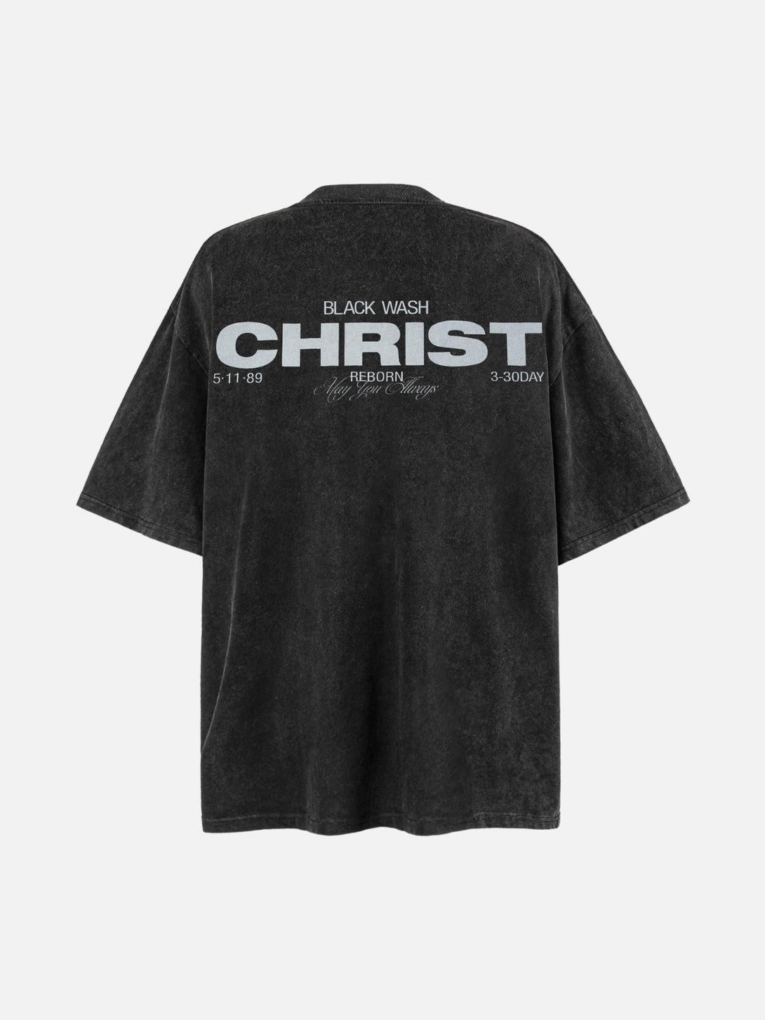 Back view of black TALISHKO tee featuring bold text design and a relaxed, casual fit.