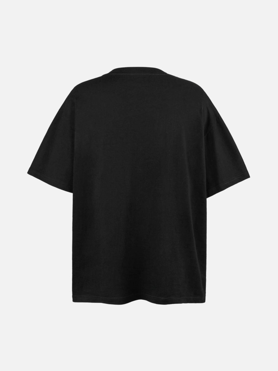 Back view of a black tee by TALISHKO, highlighting a relaxed, versatile fit.