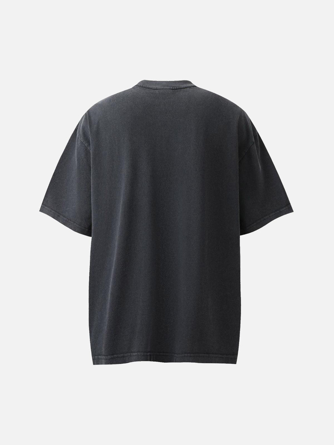 Back view of a black oversized T-shirt by TALISHKO, showcasing relaxed summer style.