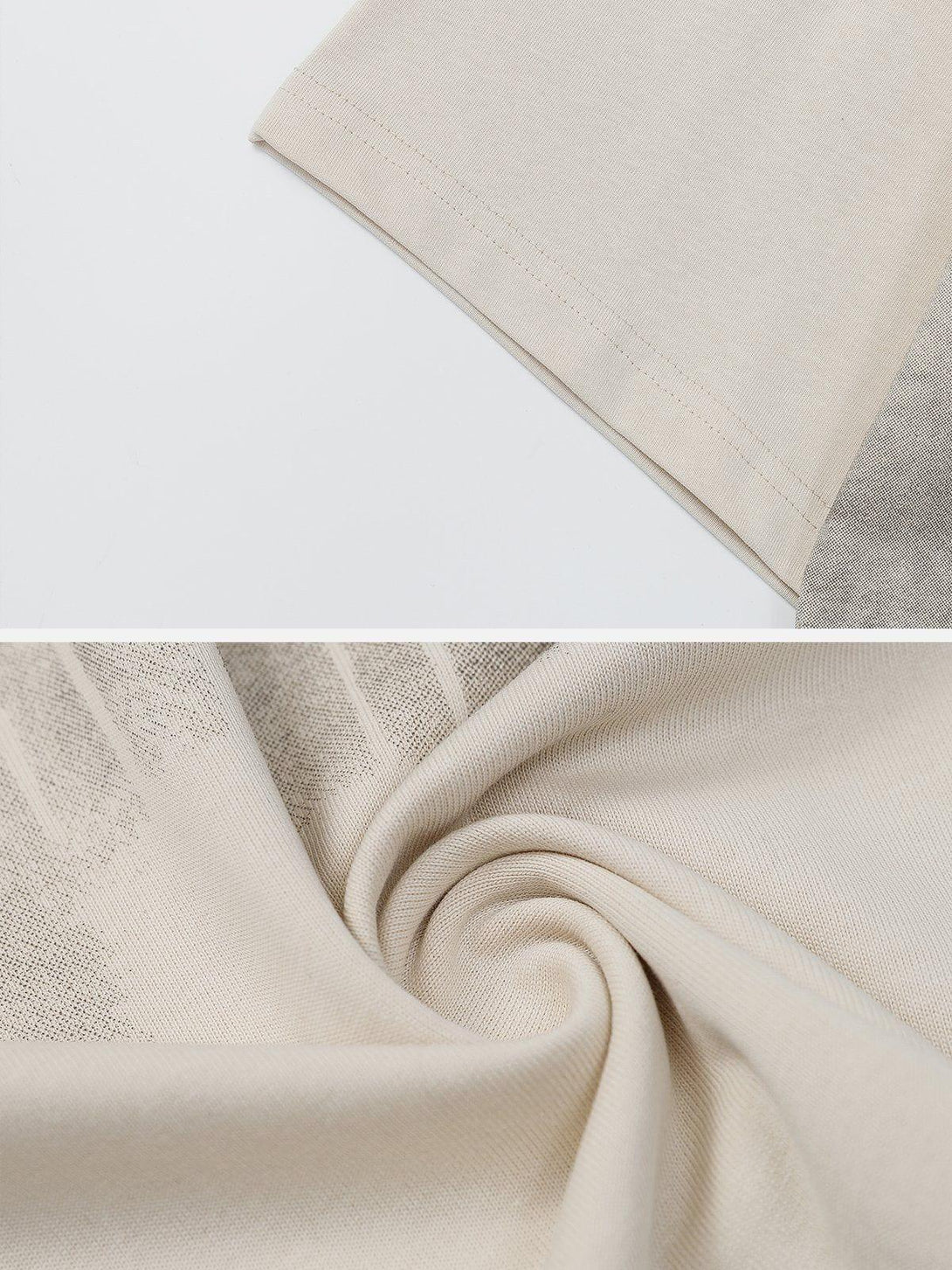 Detailed fabric and stitching of TALISHKO's forest inkjet print tee, highlighting texture.