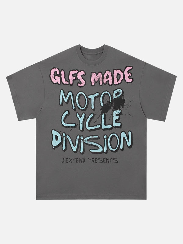 TALISHKO graphic T-shirt with bold, colorful lettering on the front, perfect for casual wear.