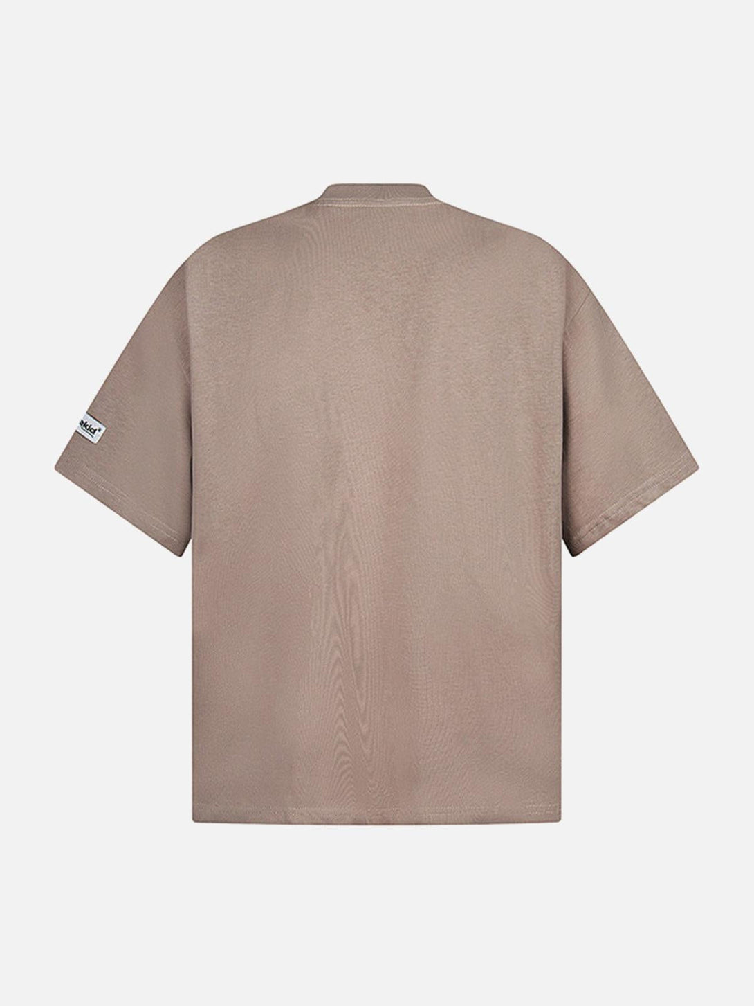 Back view of coffee-colored T-shirt by TALISHKO, emphasizing its simple and relaxed fit.